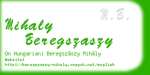 mihaly beregszaszy business card